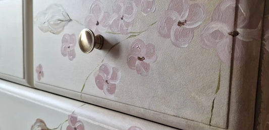 Cherry blossom drawers hand painted