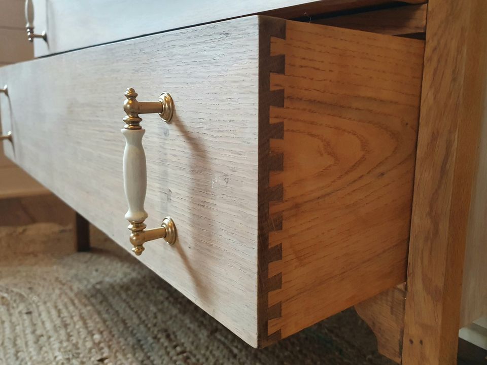 White washed solid oak dresser