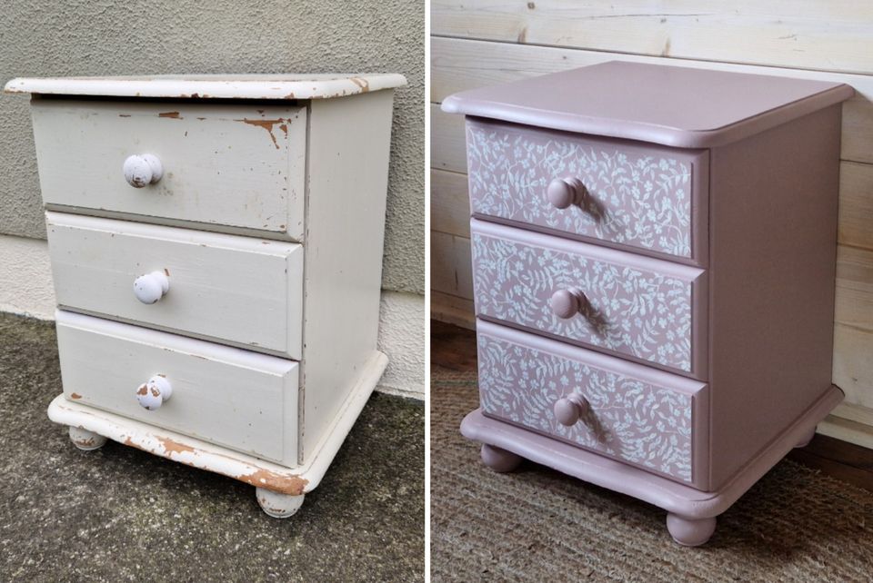 25% off Blush floral bedside locker