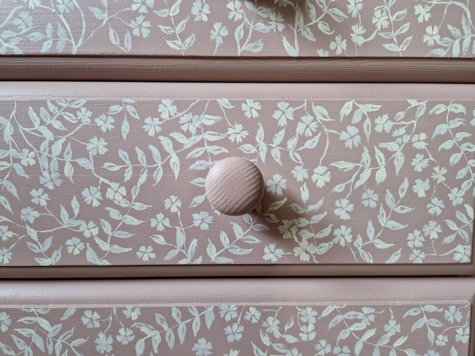 25% off Blush floral bedside locker