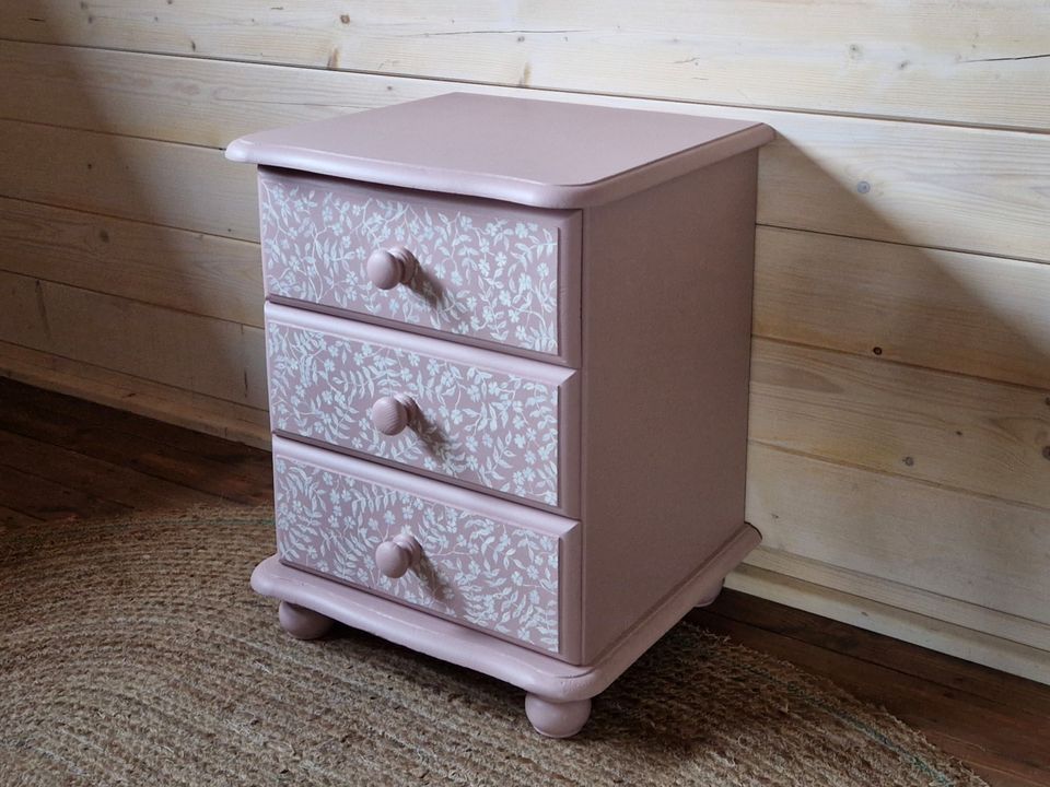 25% off Blush floral bedside locker