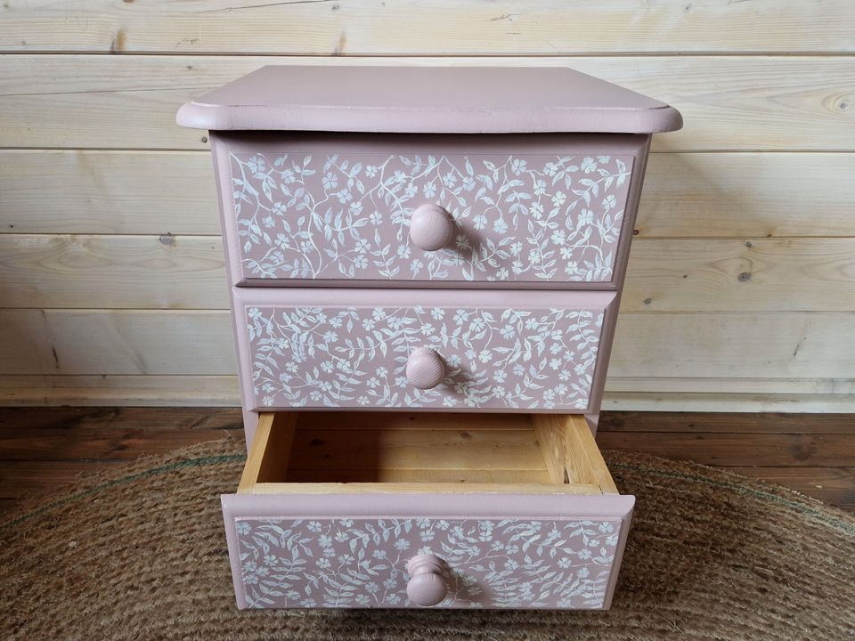 25% off Blush floral bedside locker