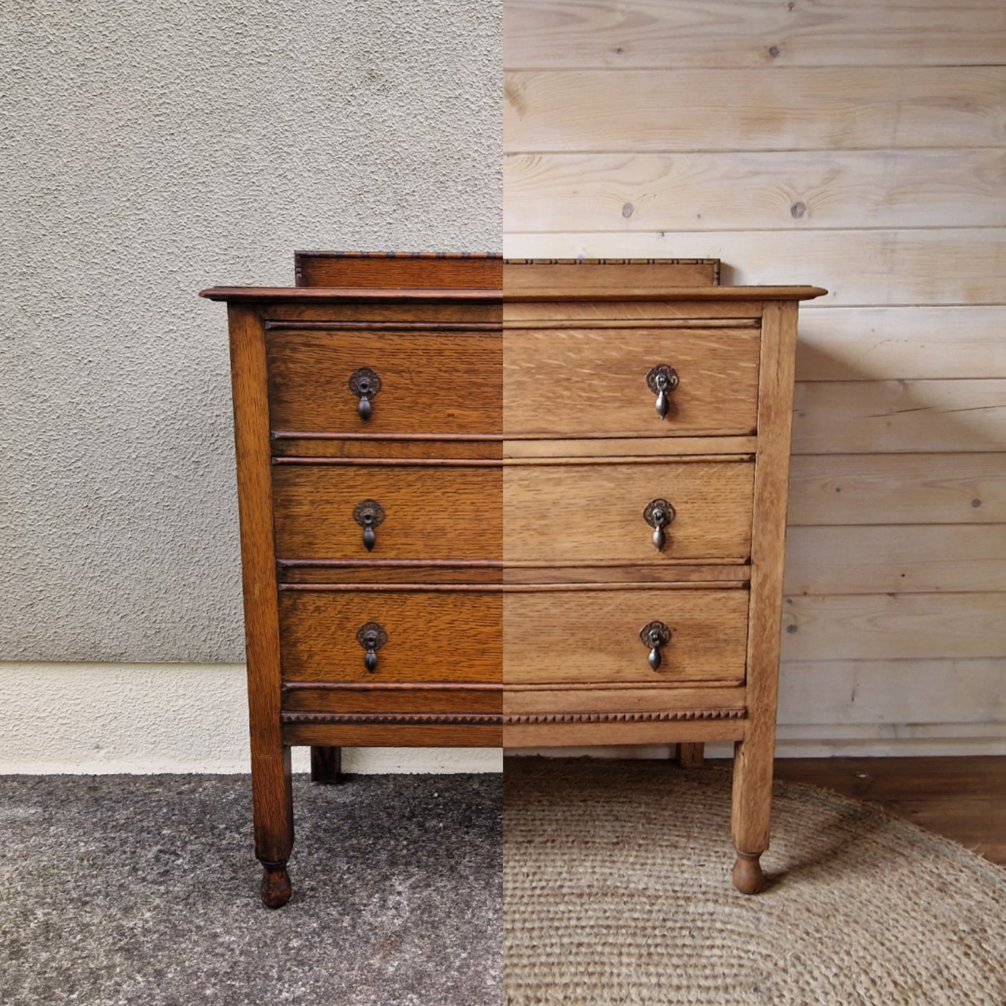 Solid oak chest of drawers