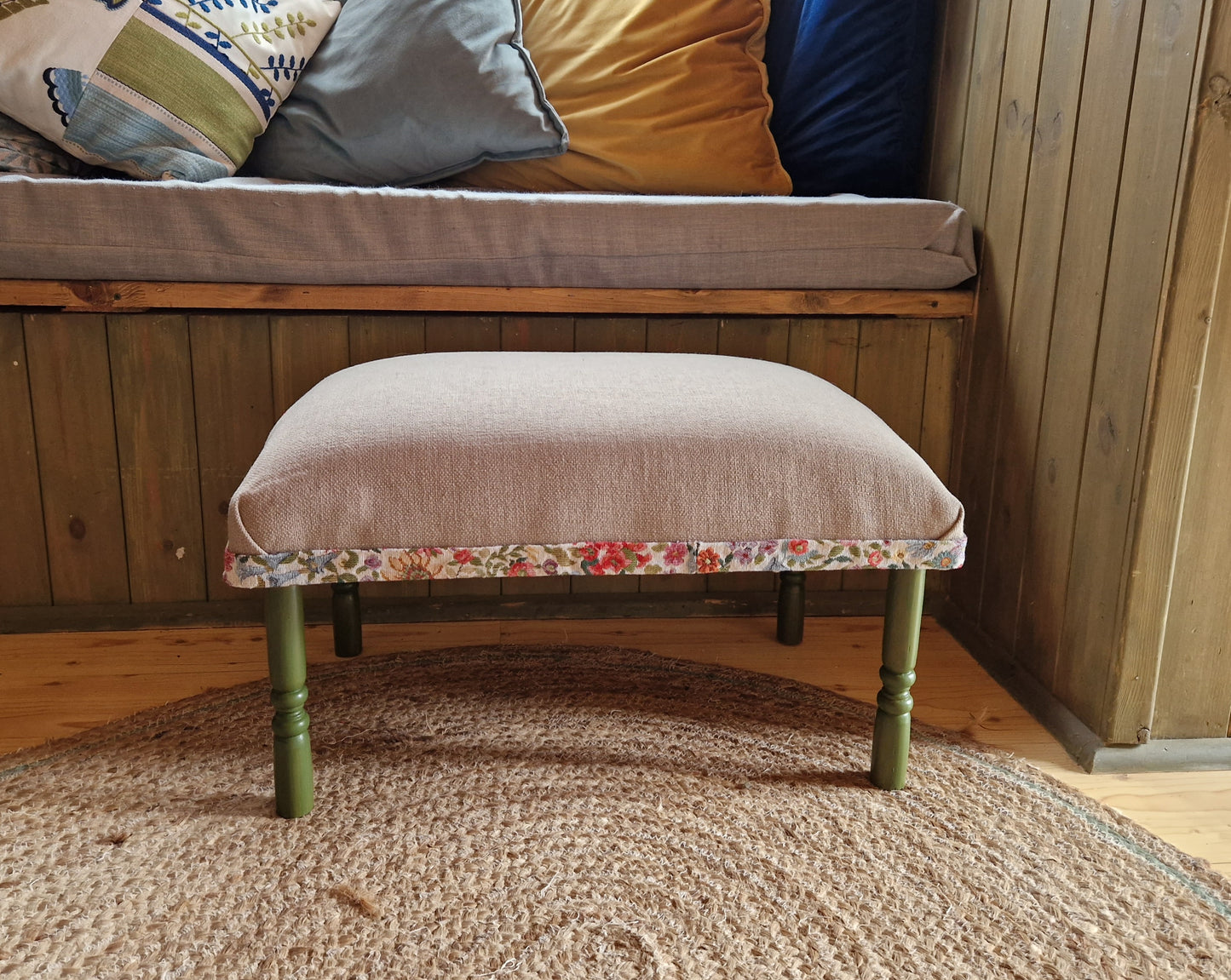 25% off Floral trim footstool