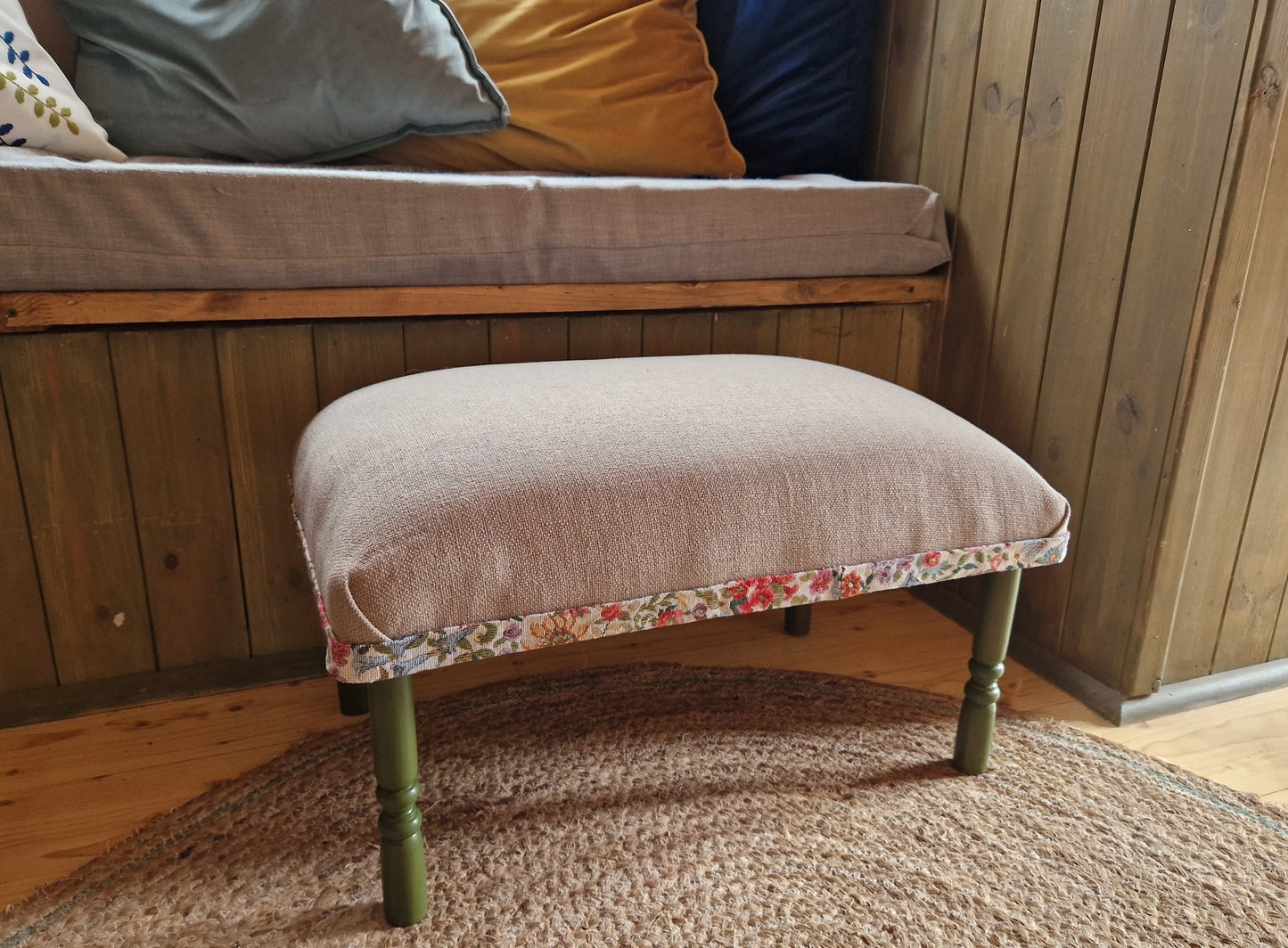 25% off Floral trim footstool