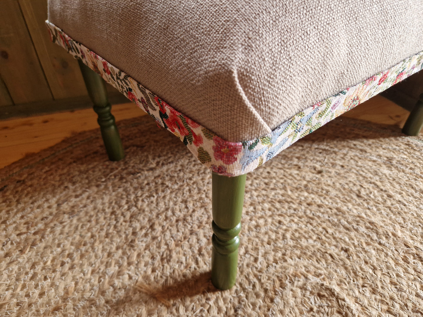 25% off Floral trim footstool
