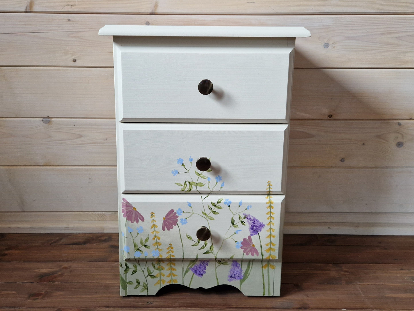 25% off Hand painted Wildflower bedside locker