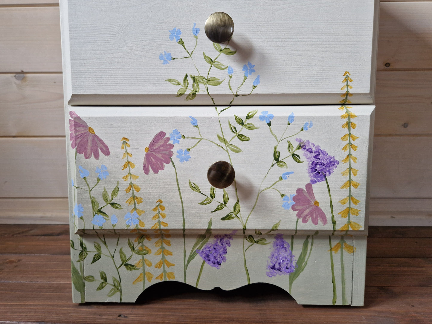 25% off Hand painted Wildflower bedside locker