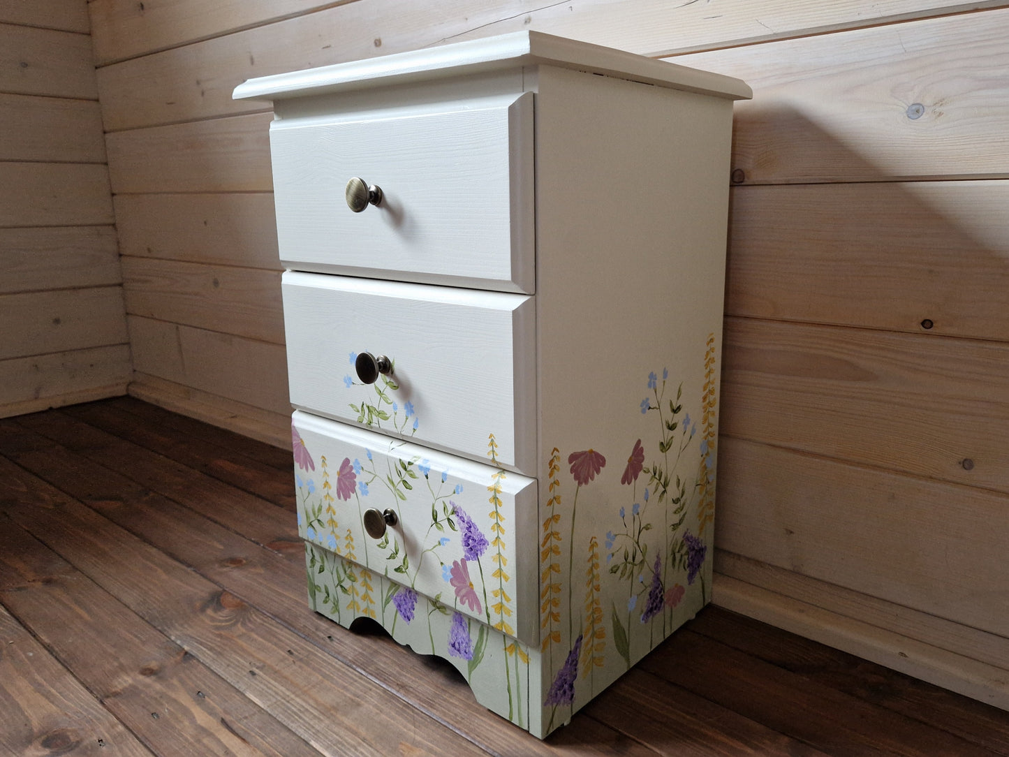 25% off Hand painted Wildflower bedside locker