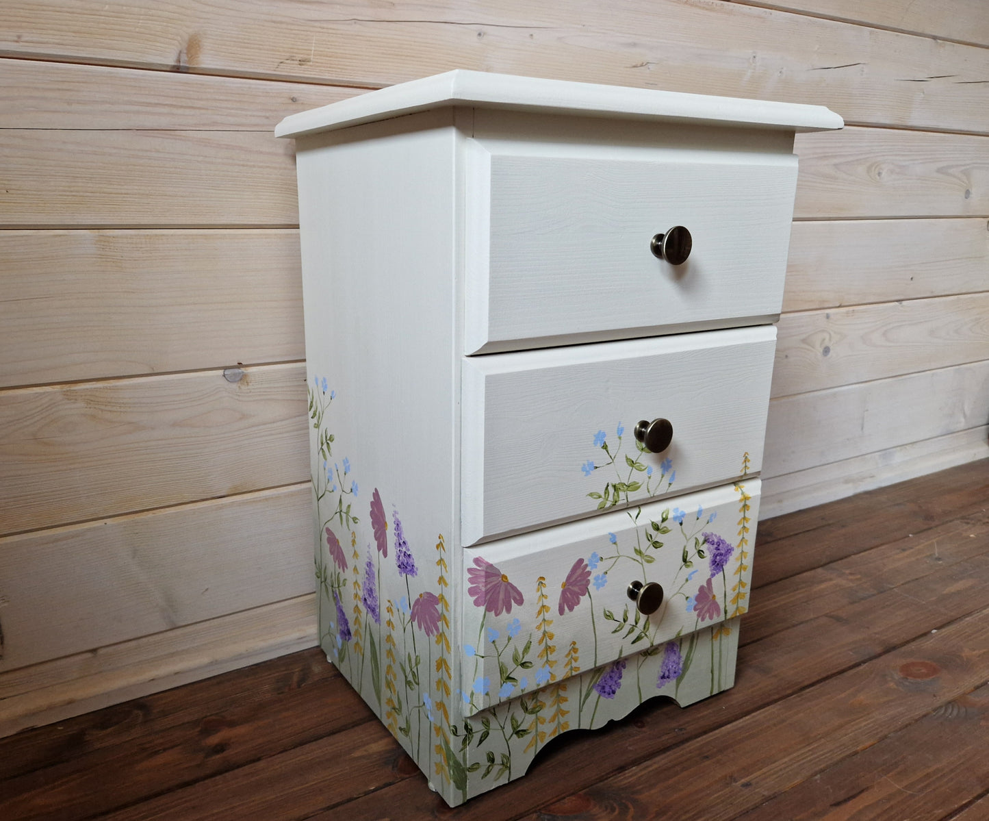 25% off Hand painted Wildflower bedside locker